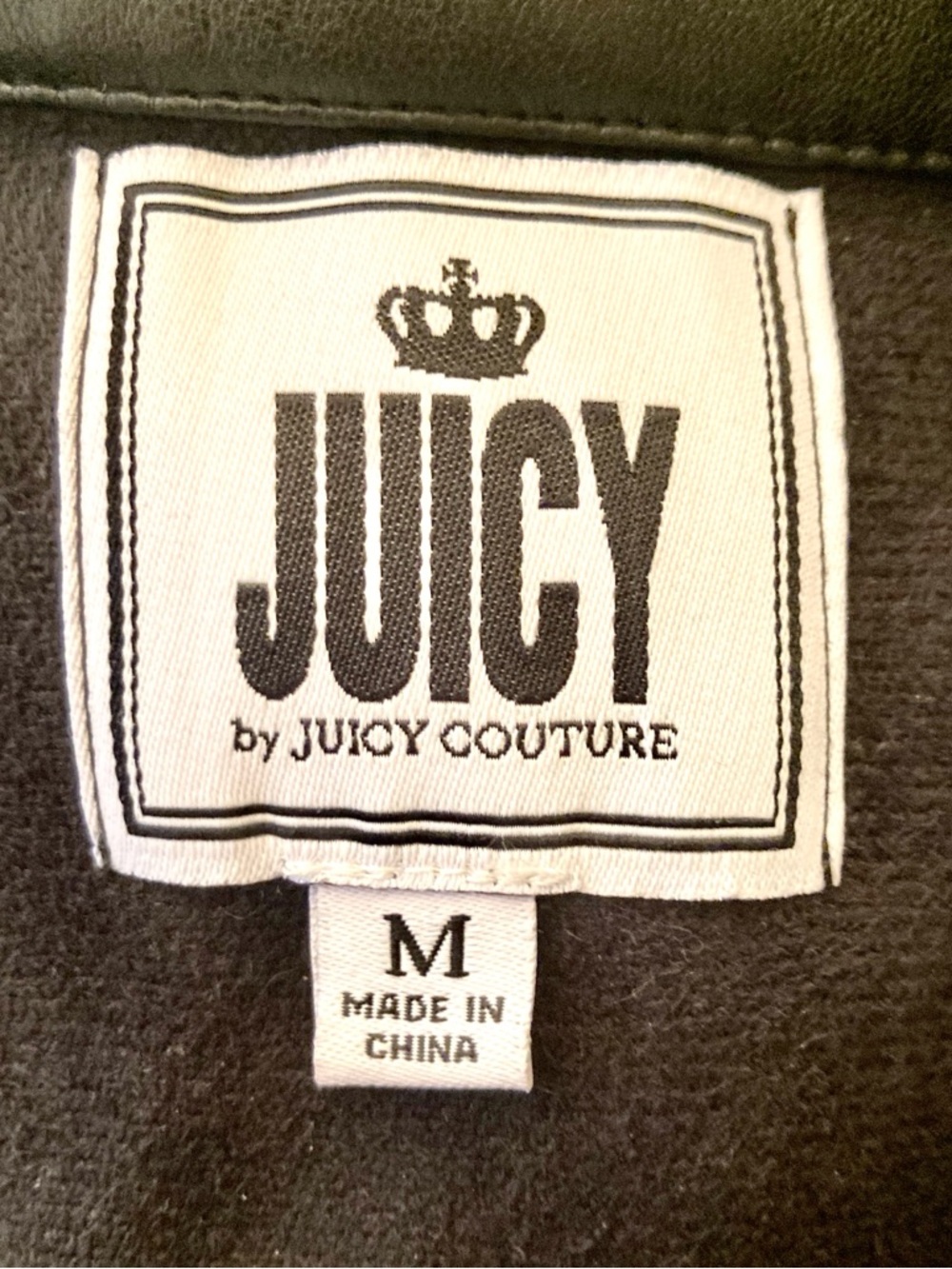 Juicy Couture Classic Black Faux Leather Moto Jacket with Zip Details - Picture 4 of 4